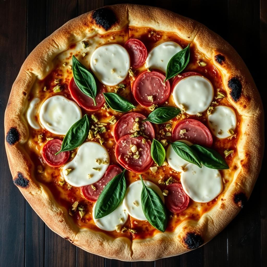 Pizza Mortadella e Pistacchio